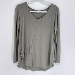 A. Gain Green Long Sleeve Tunic Blouse Loose Made In USA Large